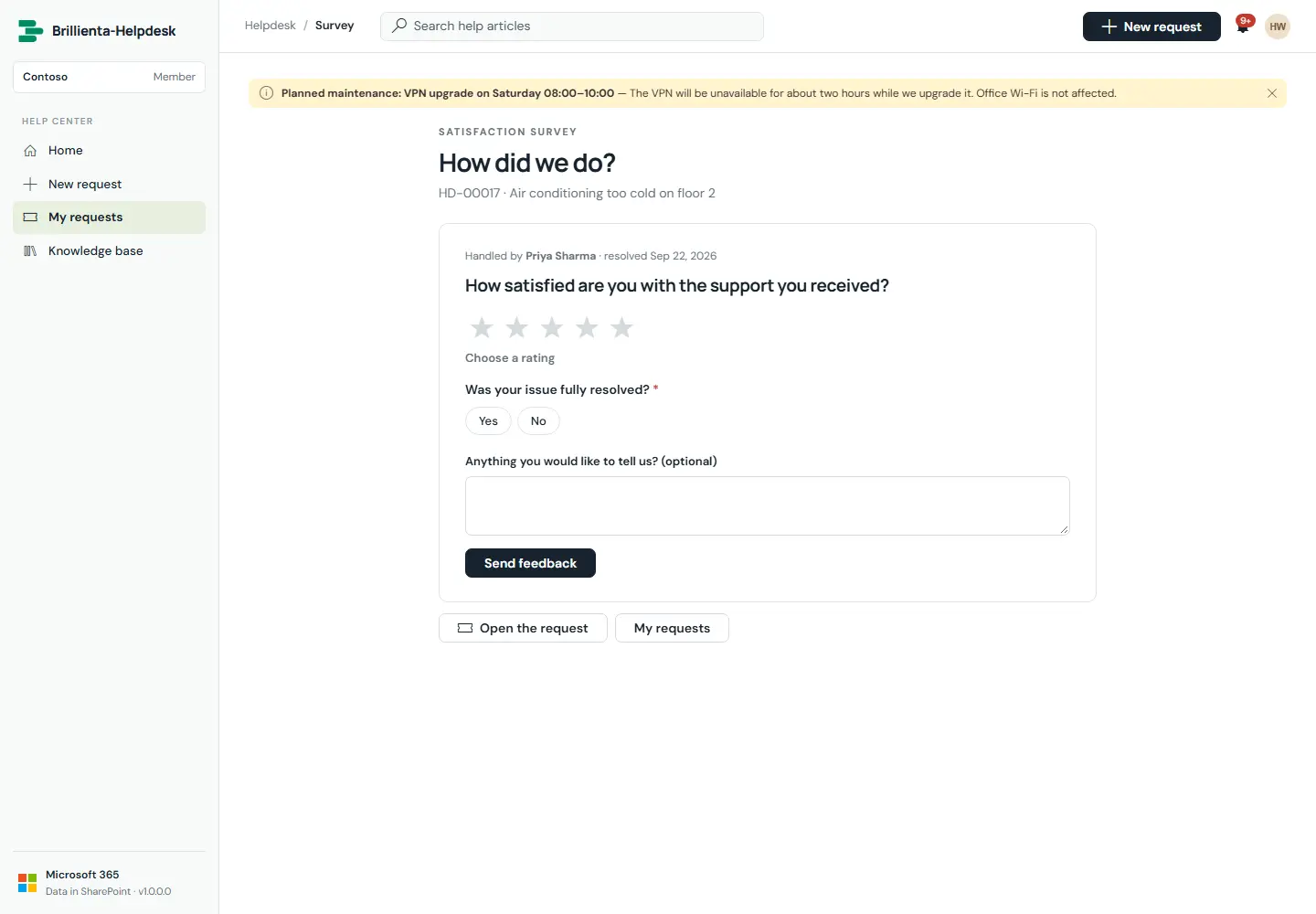 Satisfaction survey