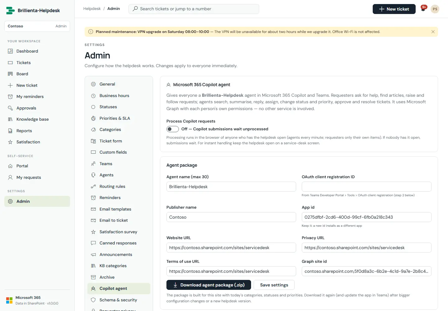 Copilot agent package